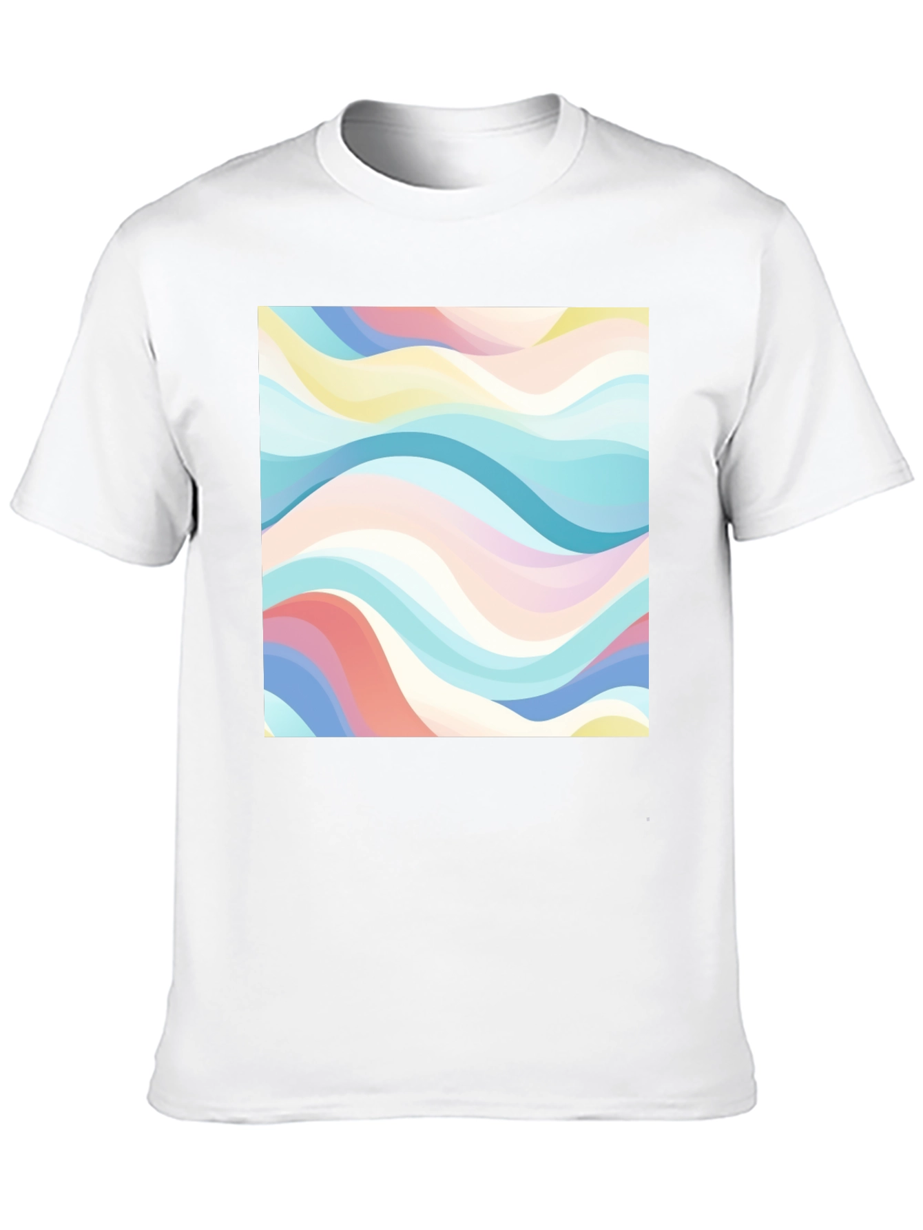 Retro Wave Print Black T-Shirt - Casual Style