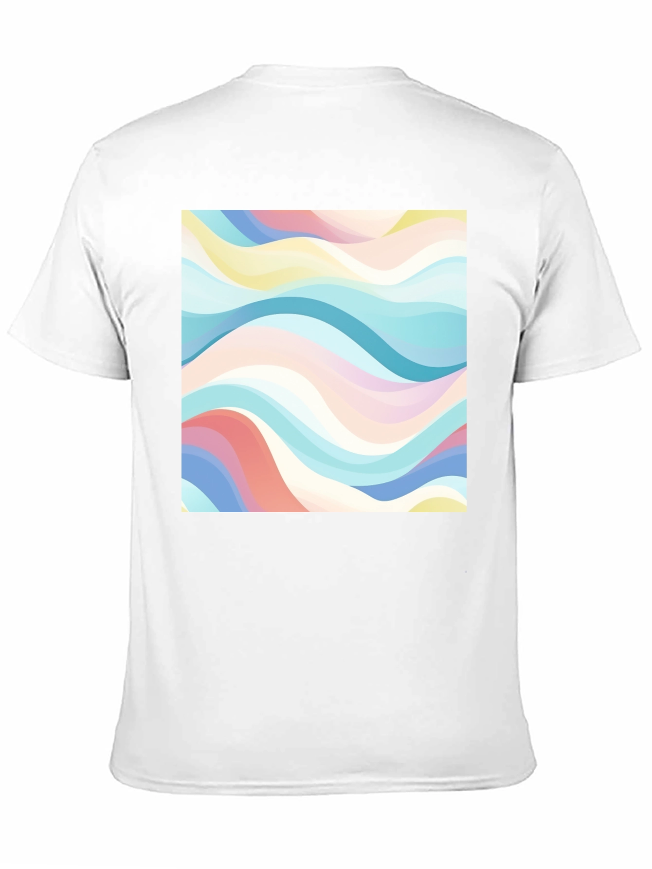Retro Wave Print Black T-Shirt - Casual Style
