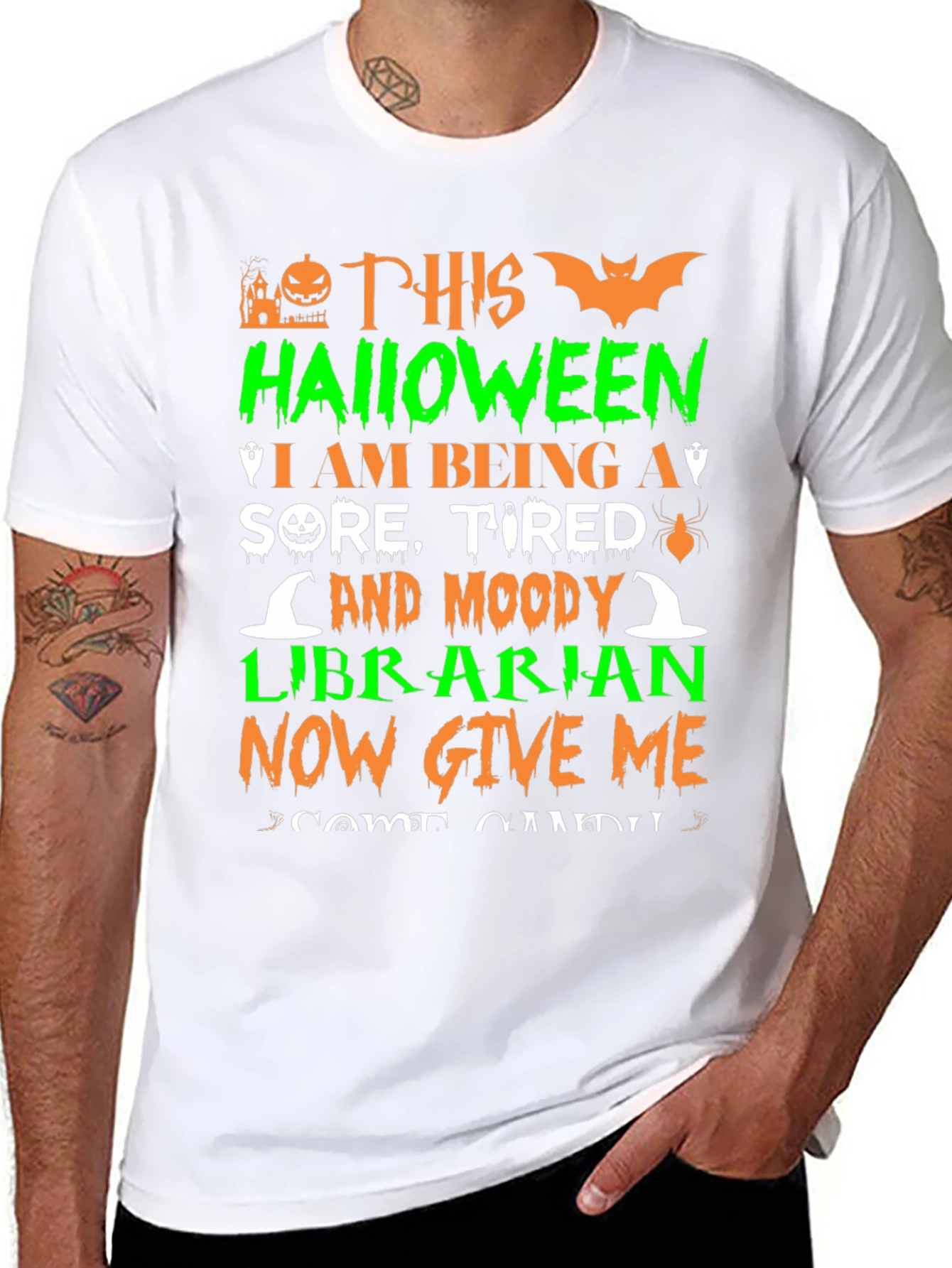 Halloween Librarian T-Shirt - Sore Tired & Moody!