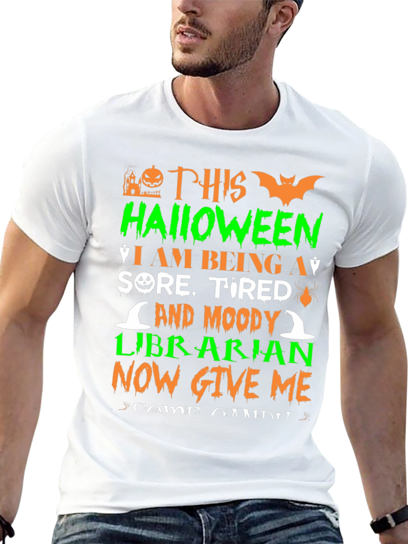 Halloween Librarian T-Shirt - Sore Tired & Moody!