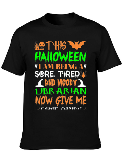 Halloween Librarian T-Shirt - Sore Tired & Moody!