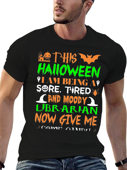 Halloween Librarian T-Shirt - Sore Tired & Moody!
