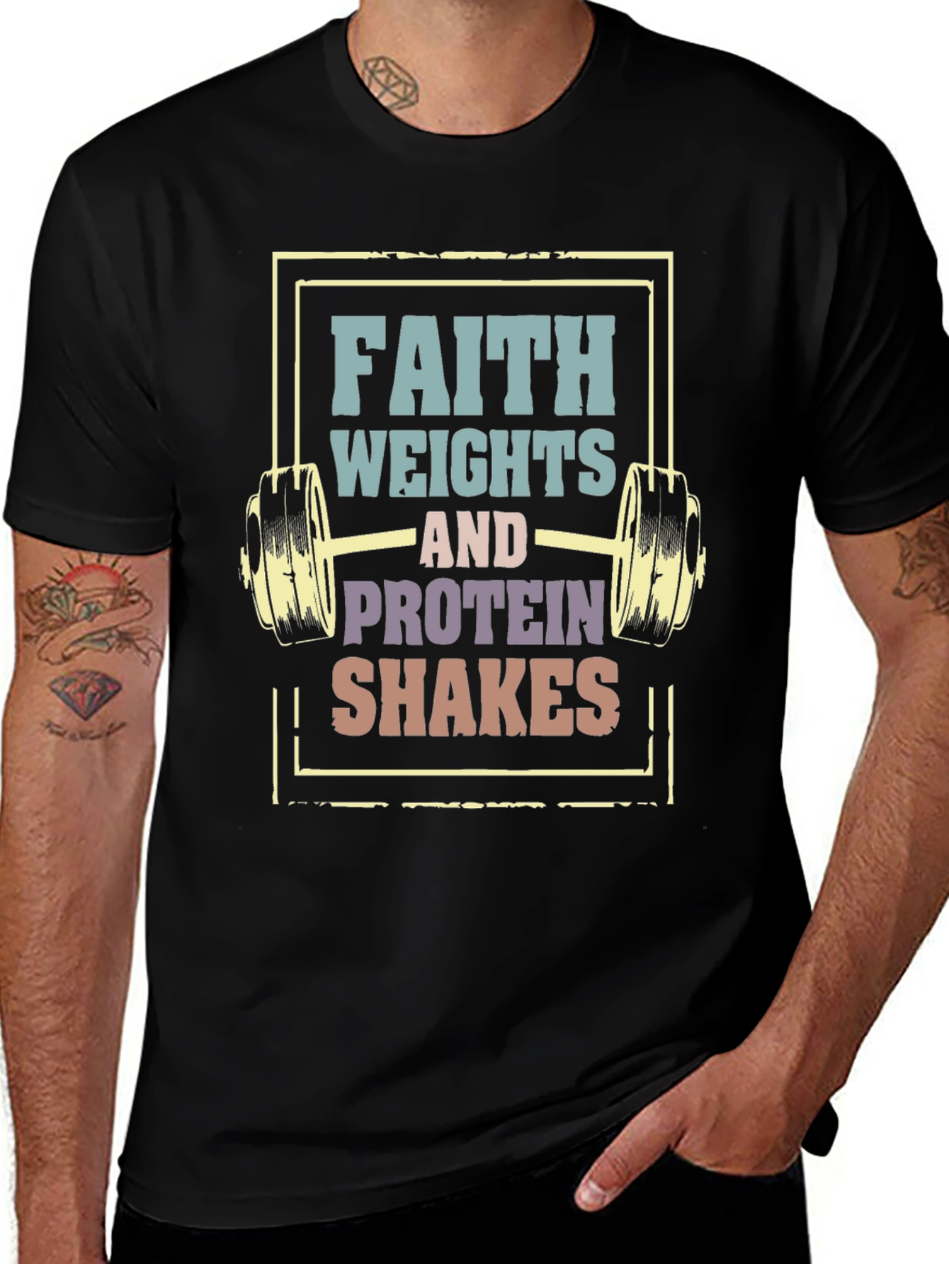 Faith Weights Protein Shakes Graphic Tee