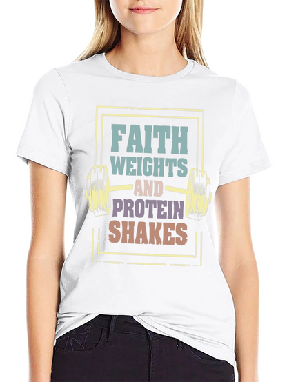 Faith Weights Protein Shakes Graphic Tee