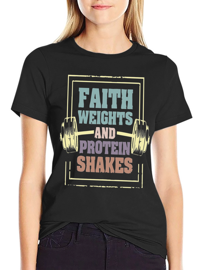 Faith Weights Protein Shakes Graphic Tee