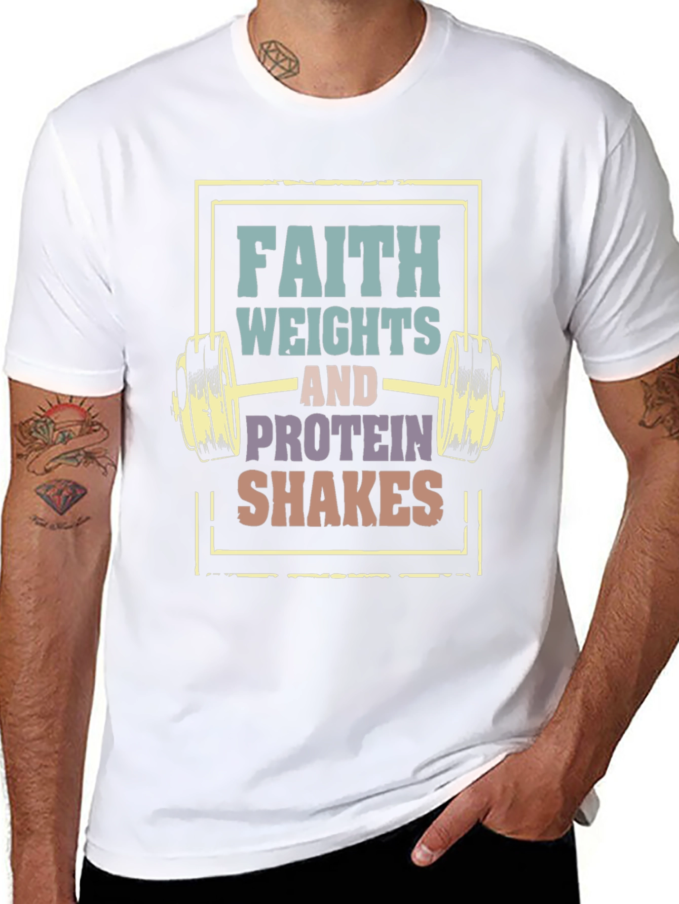 Faith Weights Protein Shakes Graphic Tee