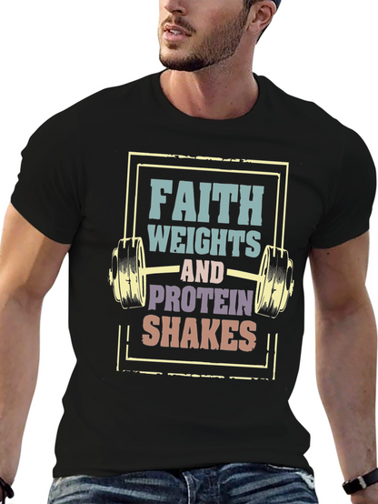 Faith Weights Protein Shakes Graphic Tee