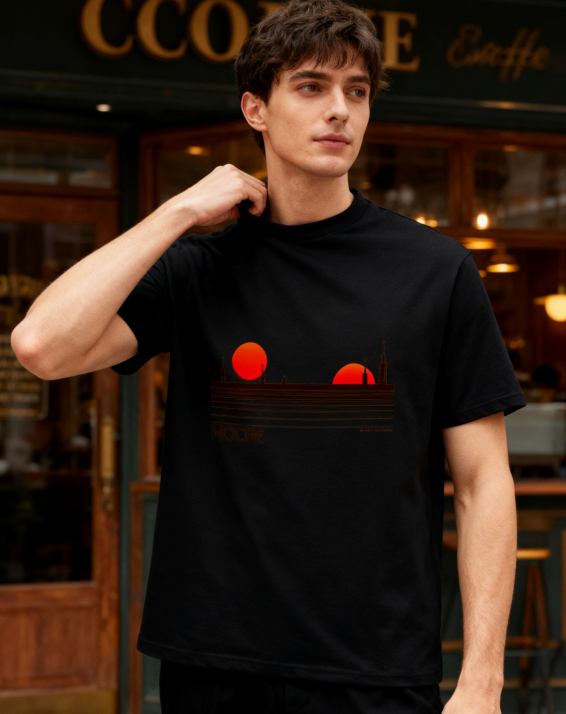 Tatooine Double Sunset Star Wars Inspired T-Shirt - 100% Cotton, Sci-Fi Casual Tee for Movie Fans & Everyday Occasions