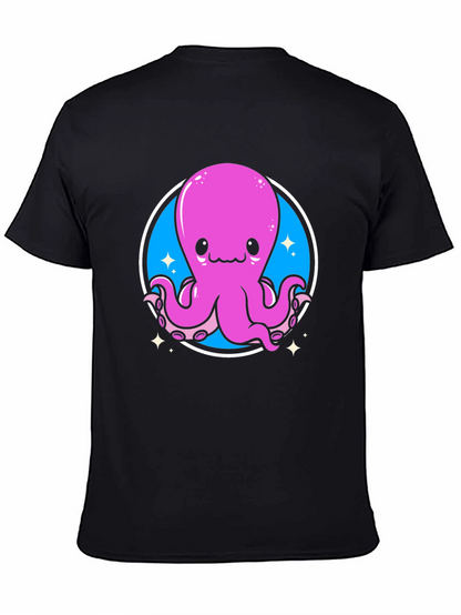 Cute Octopus Graphic Tee - Black Unisex T-Shirt