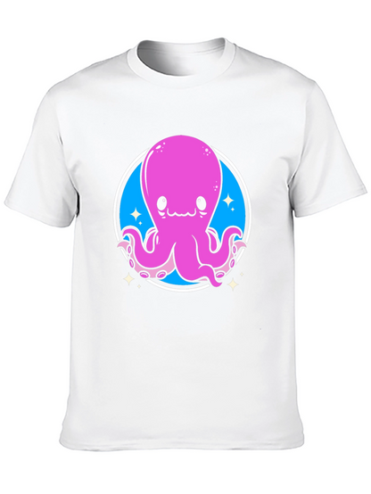 Cute Octopus Graphic Tee - Black Unisex T-Shirt