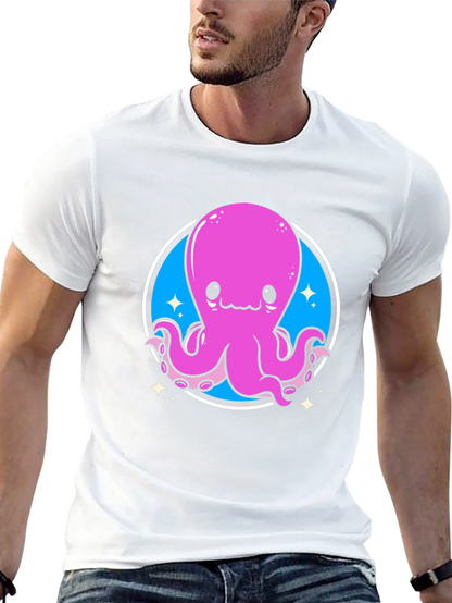 Cute Octopus Graphic Tee - Black Unisex T-Shirt
