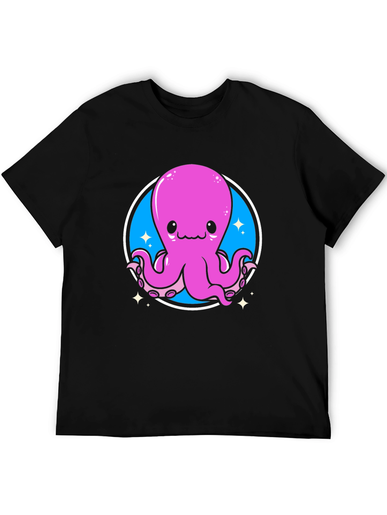 Cute Octopus Graphic Tee - Black Unisex T-Shirt