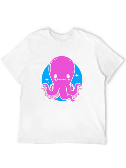 Cute Octopus Graphic Tee - Black Unisex T-Shirt