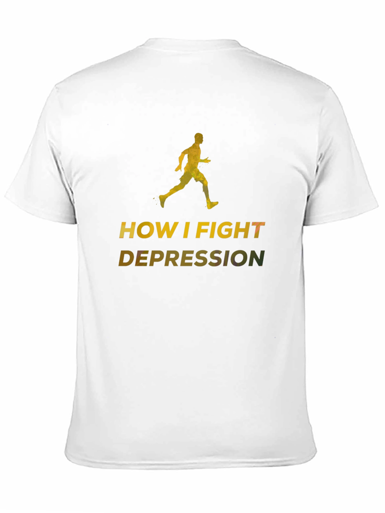 Fight Depression Black T-Shirt Running Graphic
