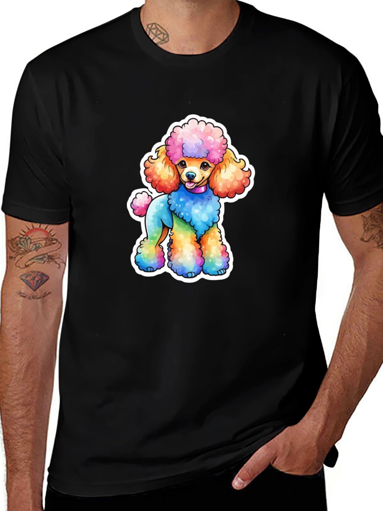 Rainbow Poodle Graphic Tee
