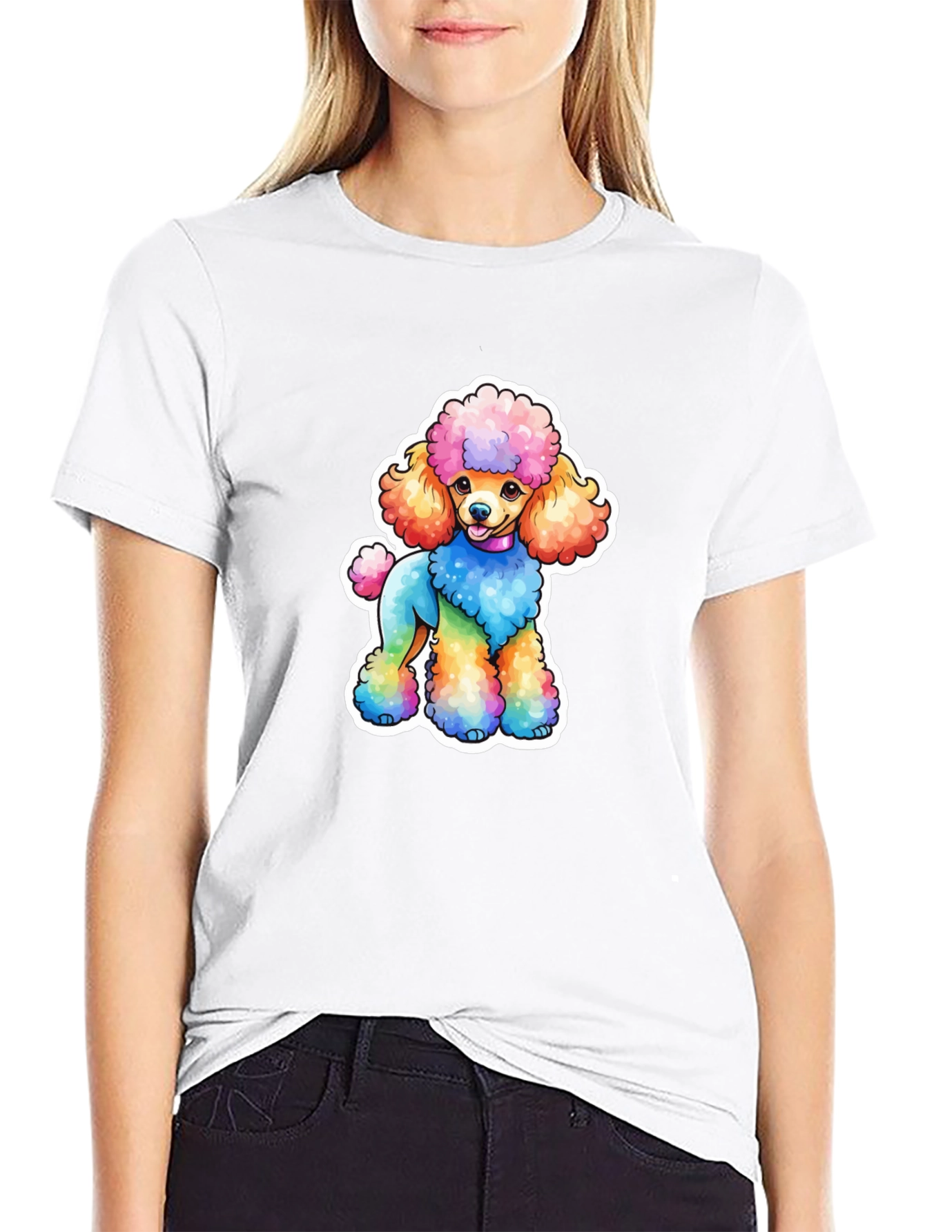 Rainbow Poodle Graphic Tee