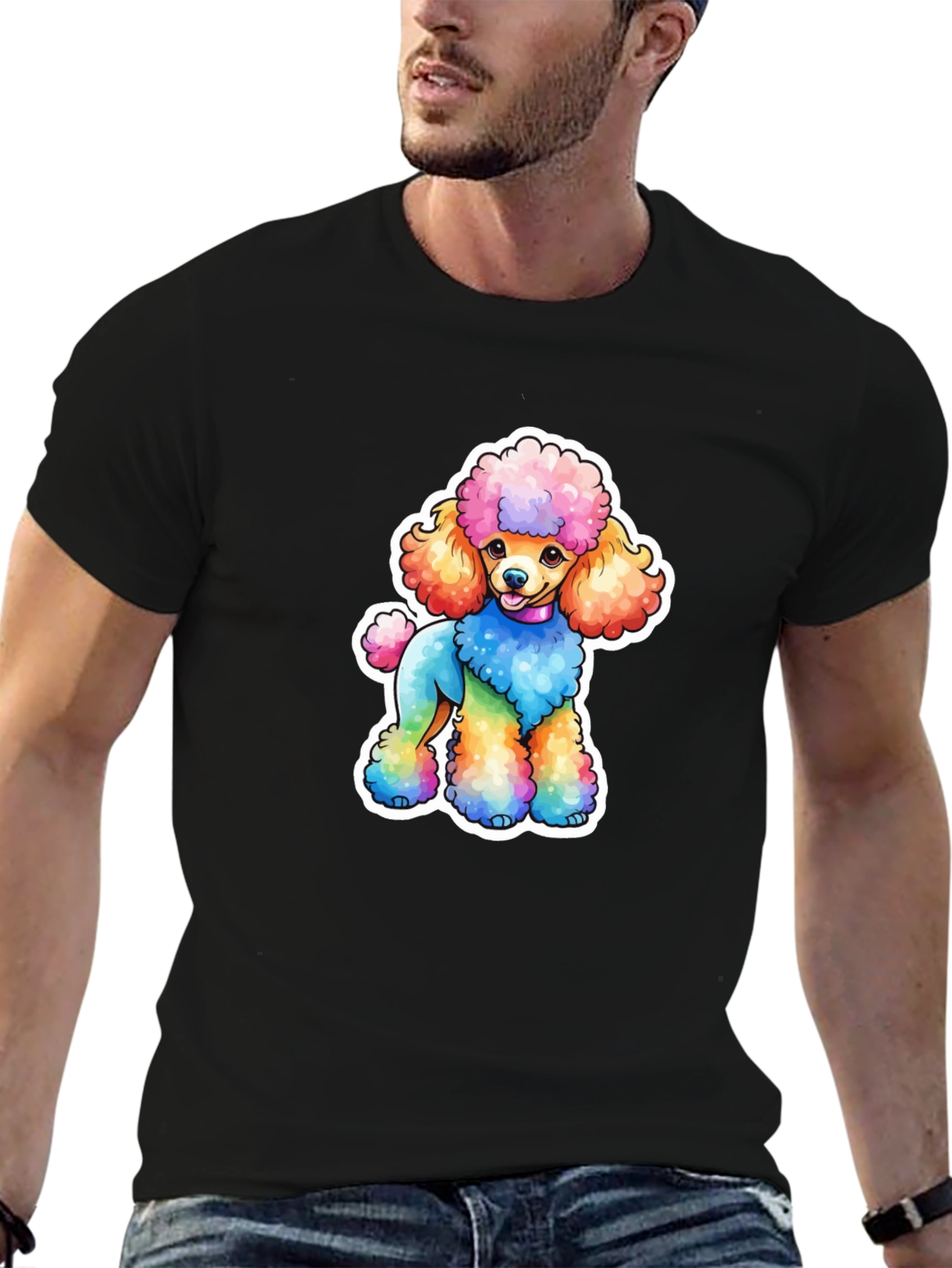 Rainbow Poodle Graphic Tee