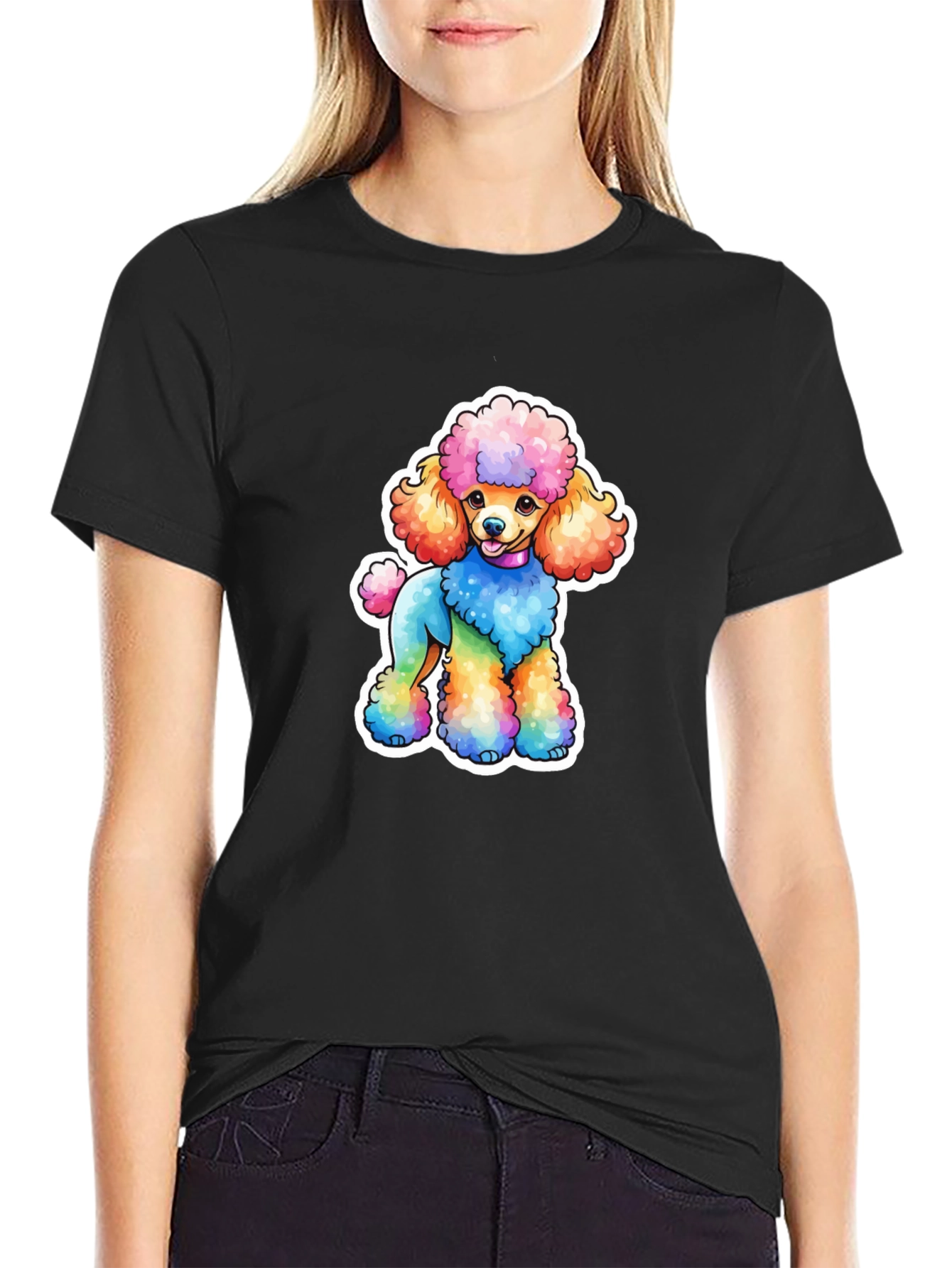 Rainbow Poodle Graphic Tee