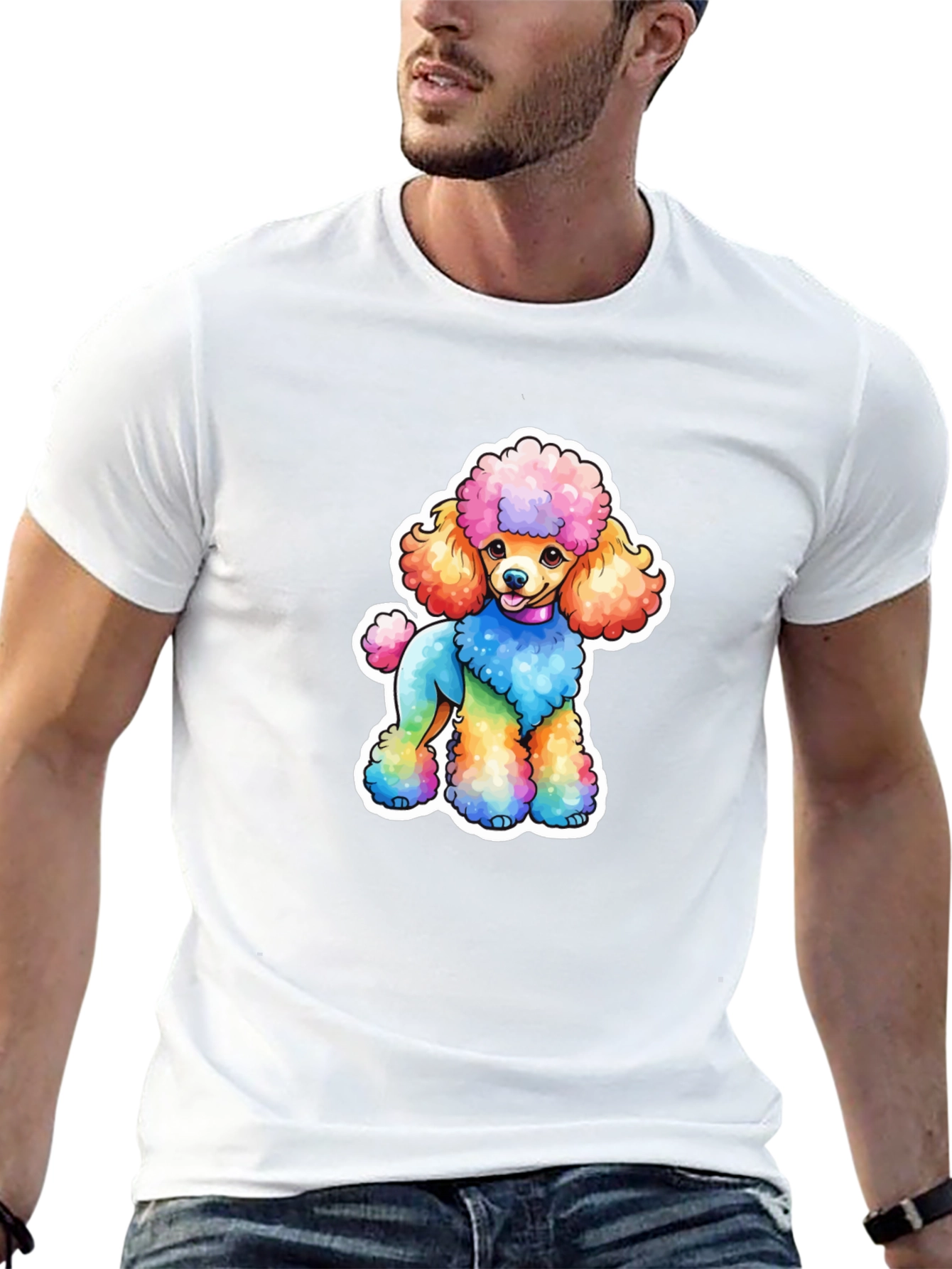 Rainbow Poodle Graphic Tee