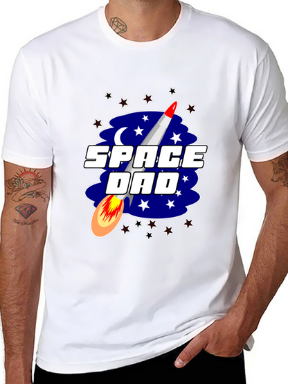 Space Dad Graphic Tee - Rocket Design