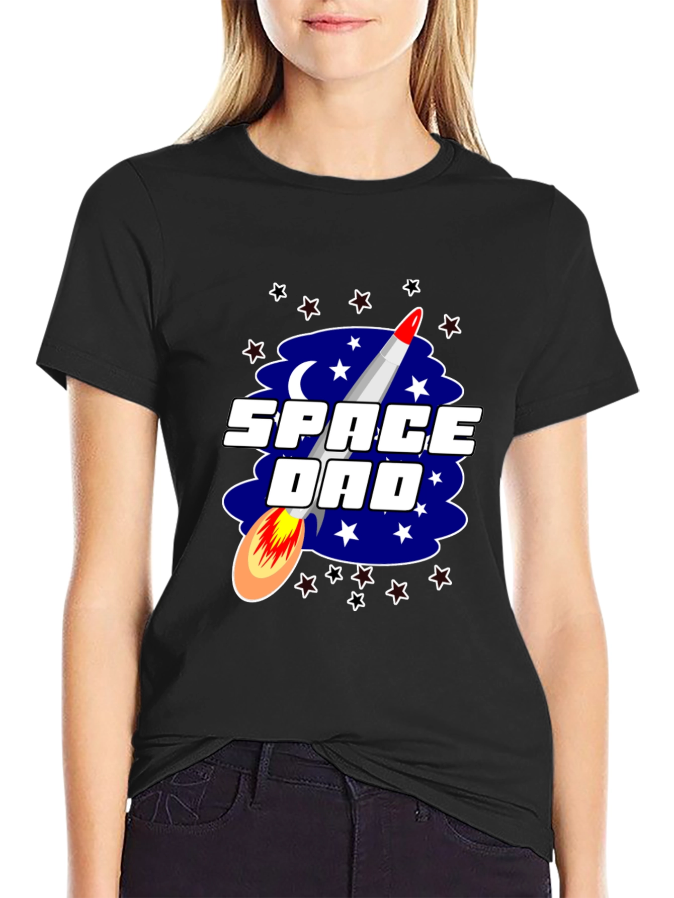Space Dad Graphic Tee - Rocket Design