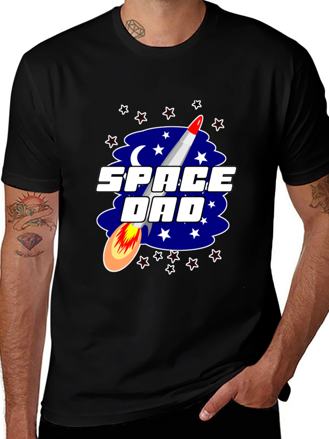Space Dad Graphic Tee - Rocket Design