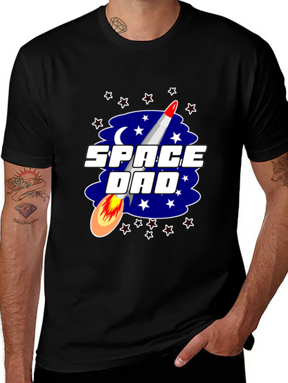 Space Dad Graphic Tee - Rocket Design