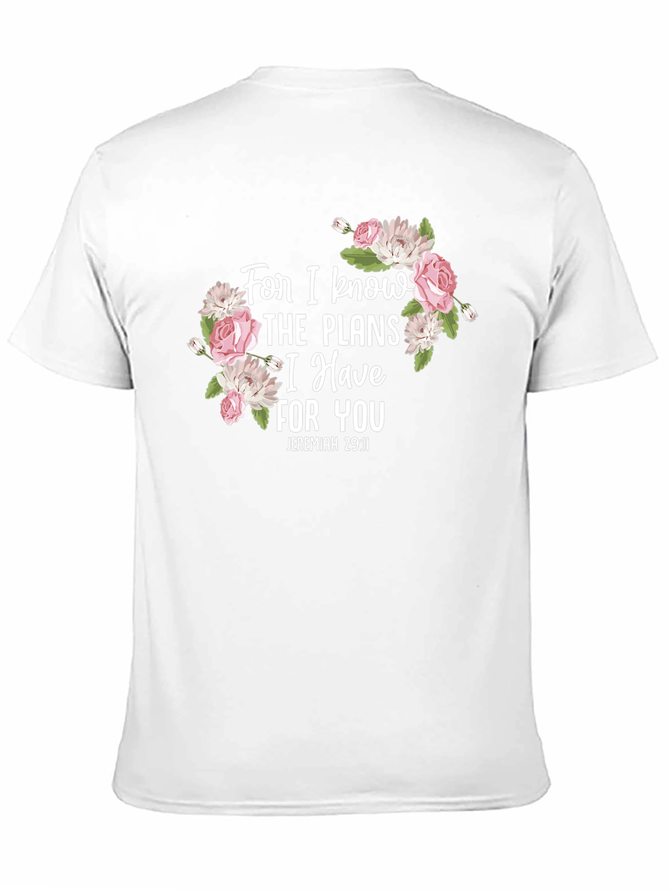 Floral Scripture T-Shirt - Jeremiah 29:11 Black Tee