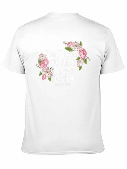 Floral Scripture T-Shirt - Jeremiah 29:11 Black Tee