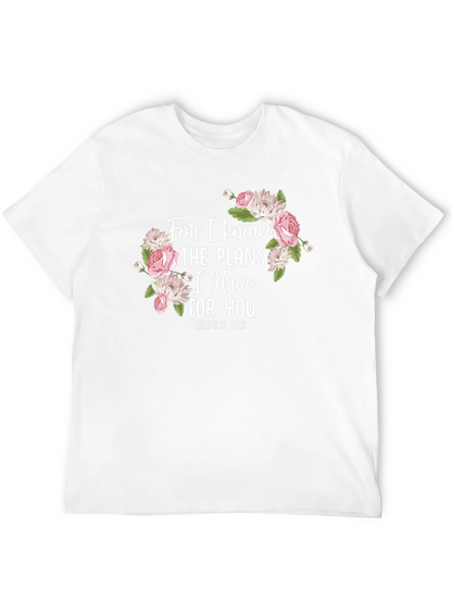 Floral Scripture T-Shirt - Jeremiah 29:11 Black Tee