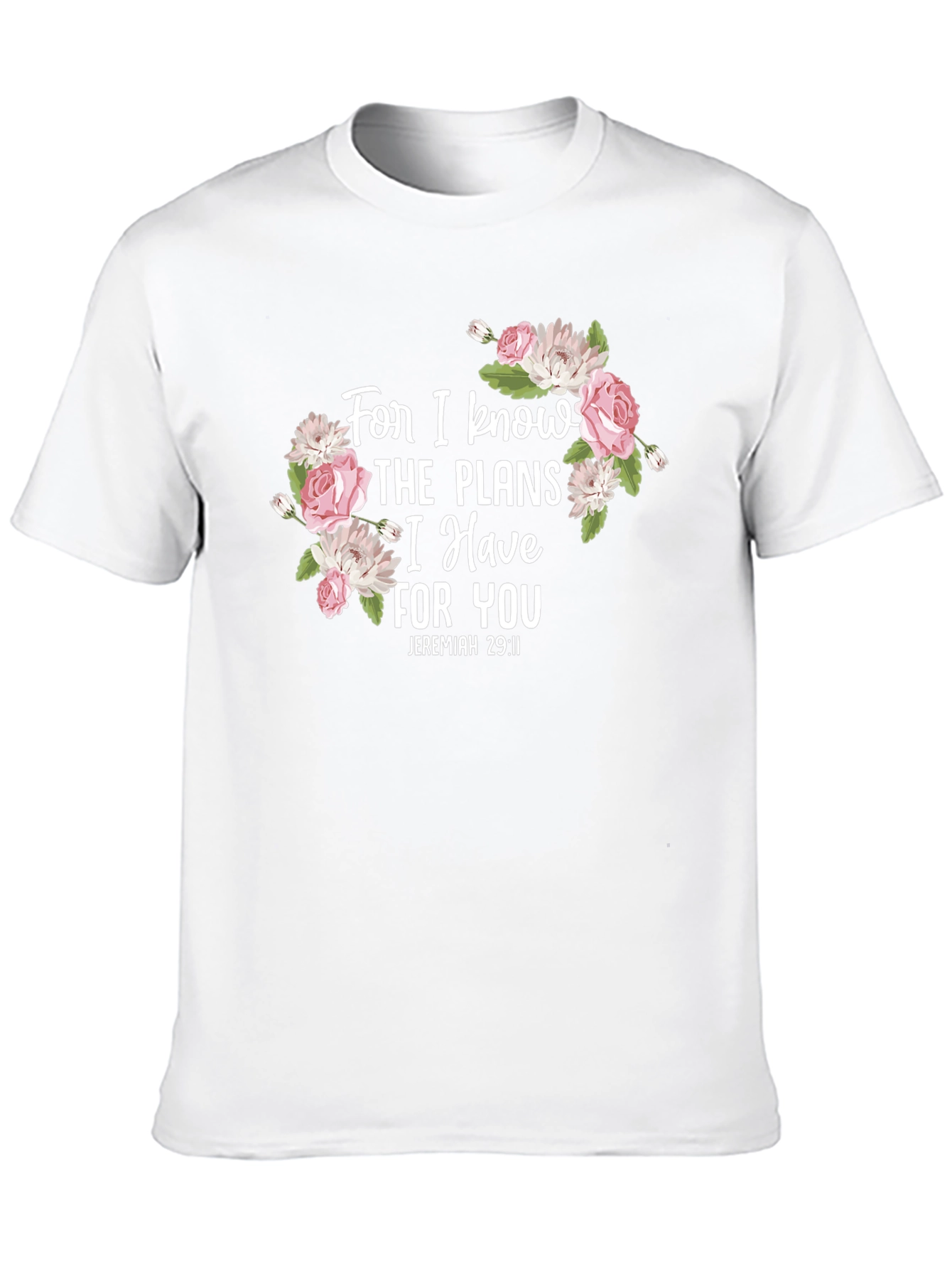 Floral Scripture T-Shirt - Jeremiah 29:11 Black Tee