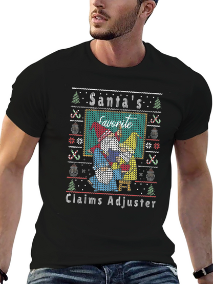 Santas Favorite Claims Adjuster Ugly Christmas T-Shirt