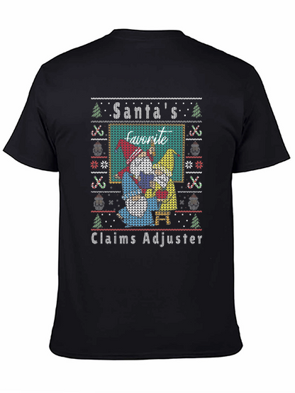 Santas Favorite Claims Adjuster Ugly Christmas T-Shirt