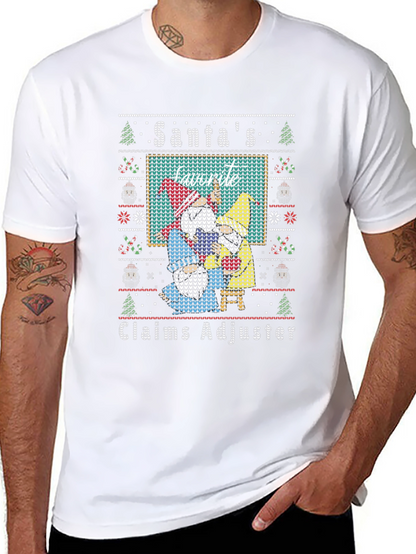 Santas Favorite Claims Adjuster Ugly Christmas T-Shirt