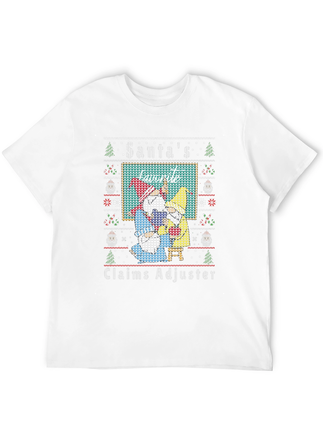 Santas Favorite Claims Adjuster Ugly Christmas T-Shirt