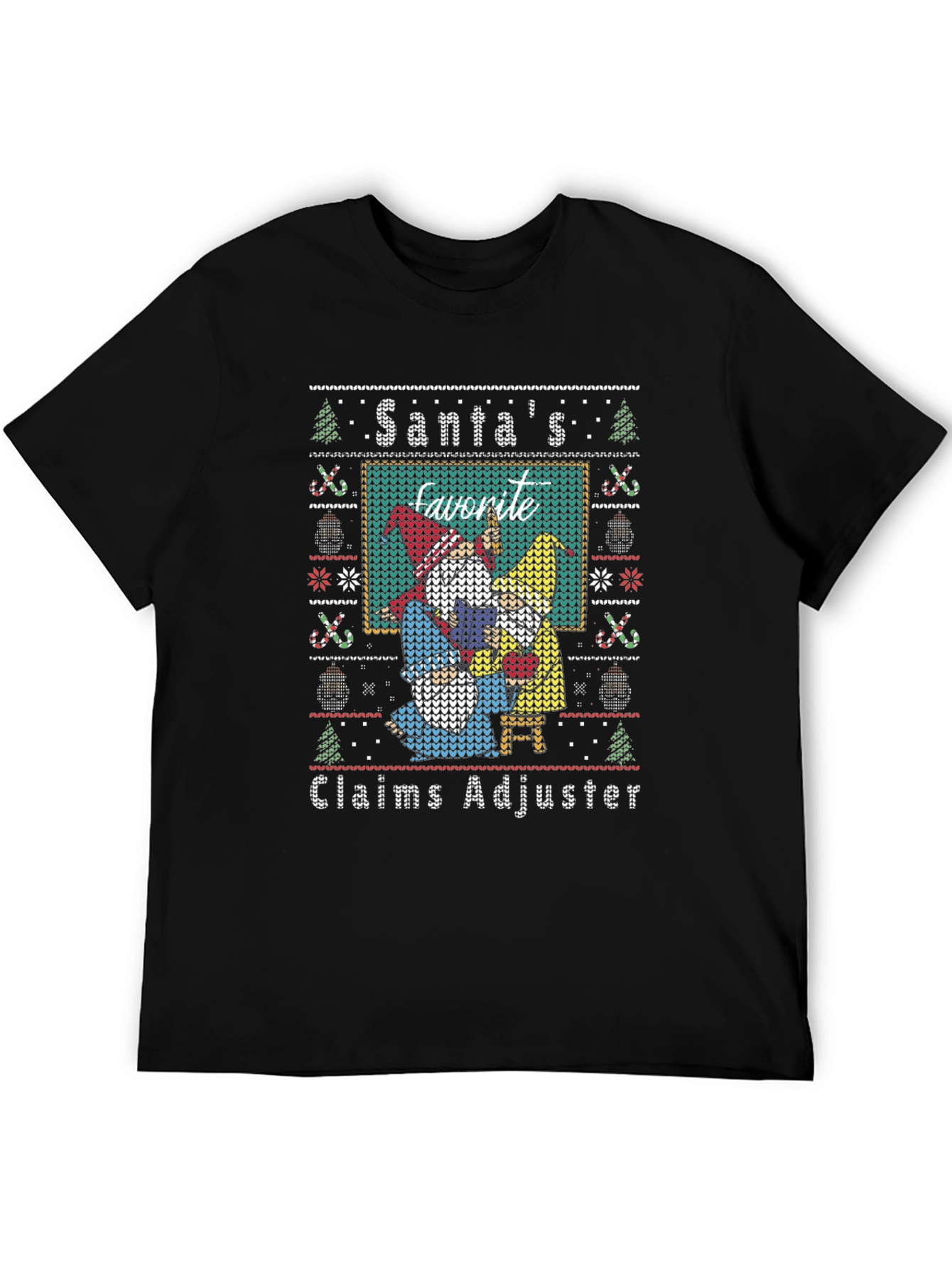 Santas Favorite Claims Adjuster Ugly Christmas T-Shirt