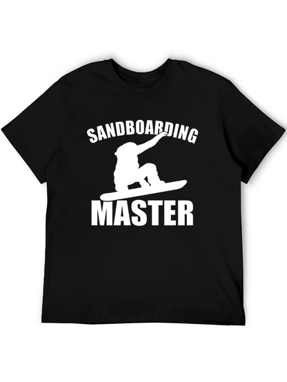 Sandboarding Master Graphic Tee - Black Cotton T-Shirt