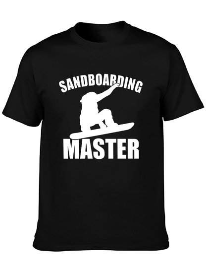Sandboarding Master Graphic Tee - Black Cotton T-Shirt