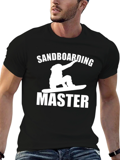 Sandboarding Master Graphic Tee - Black Cotton T-Shirt