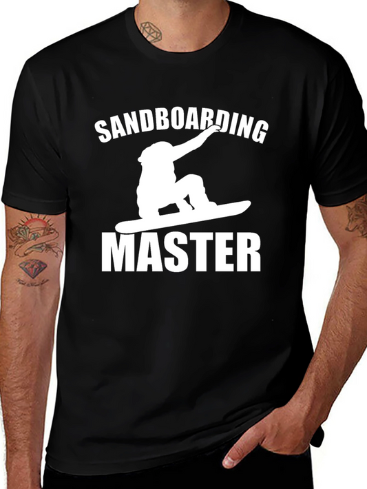 Sandboarding Master Graphic Tee - Black Cotton T-Shirt