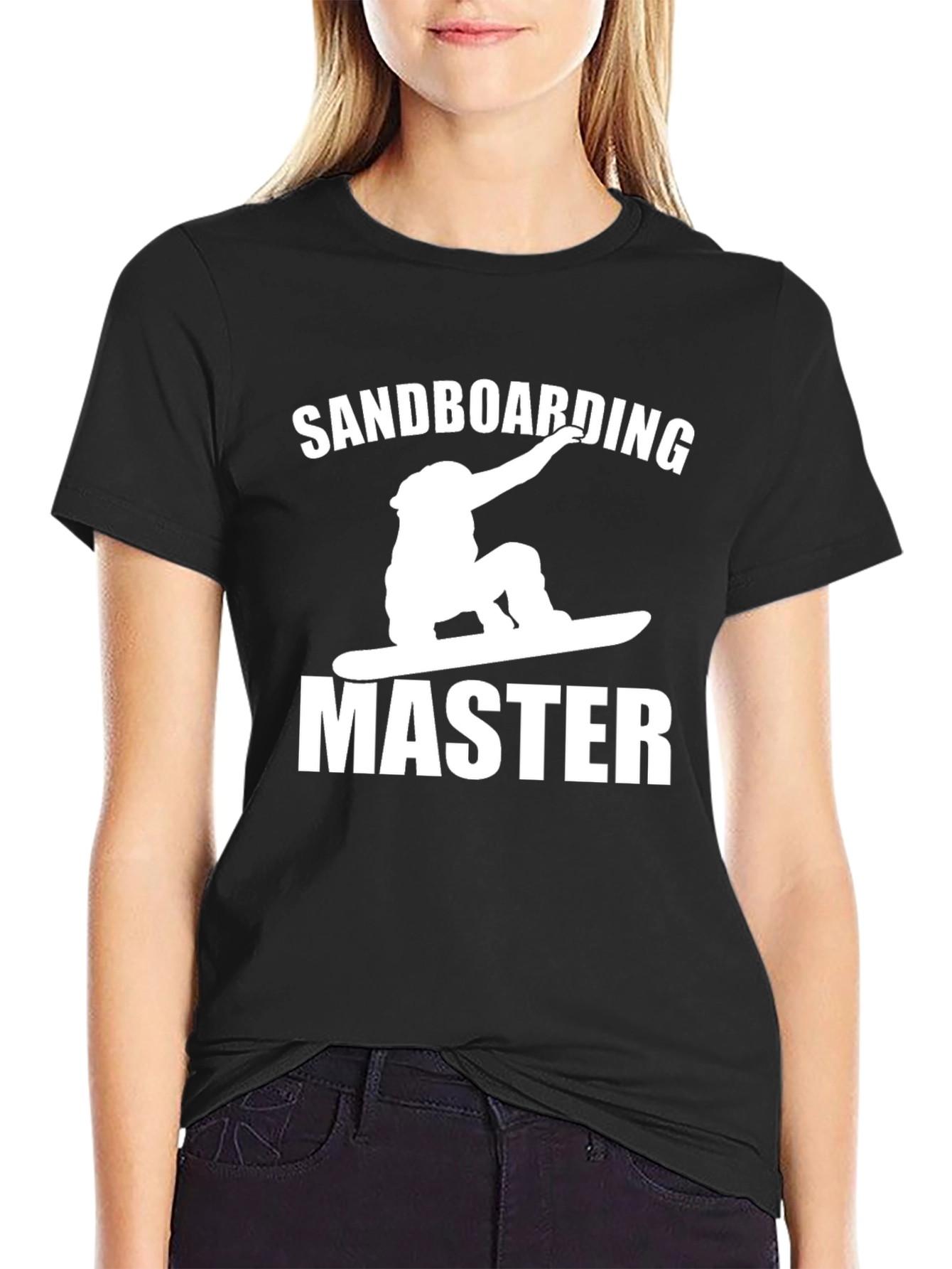 Sandboarding Master Graphic Tee - Black Cotton T-Shirt