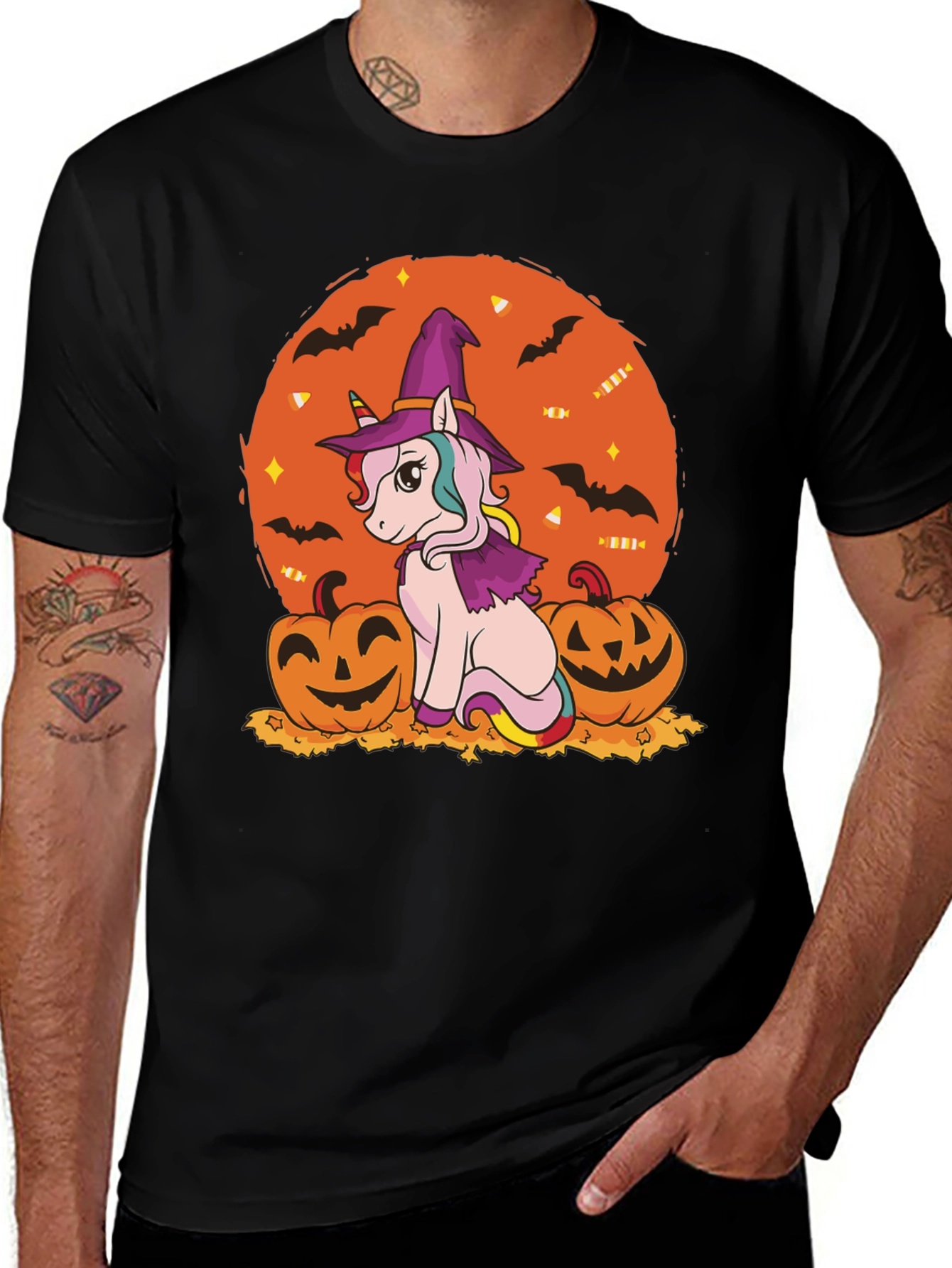 Halloween Unicorn Witch T-Shirt