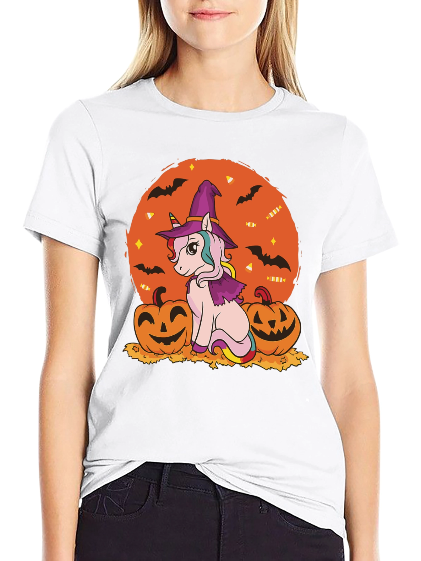 Halloween Unicorn Witch T-Shirt