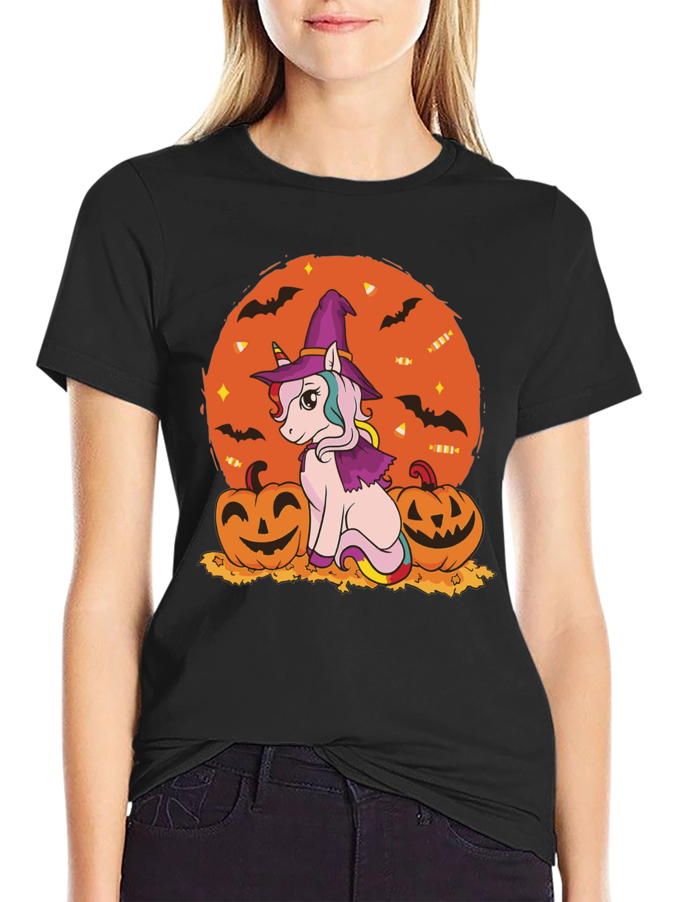 Halloween Unicorn Witch T-Shirt