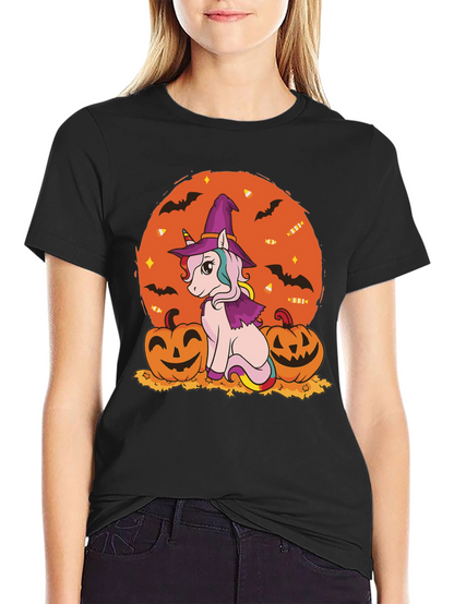 Halloween Unicorn Witch T-Shirt