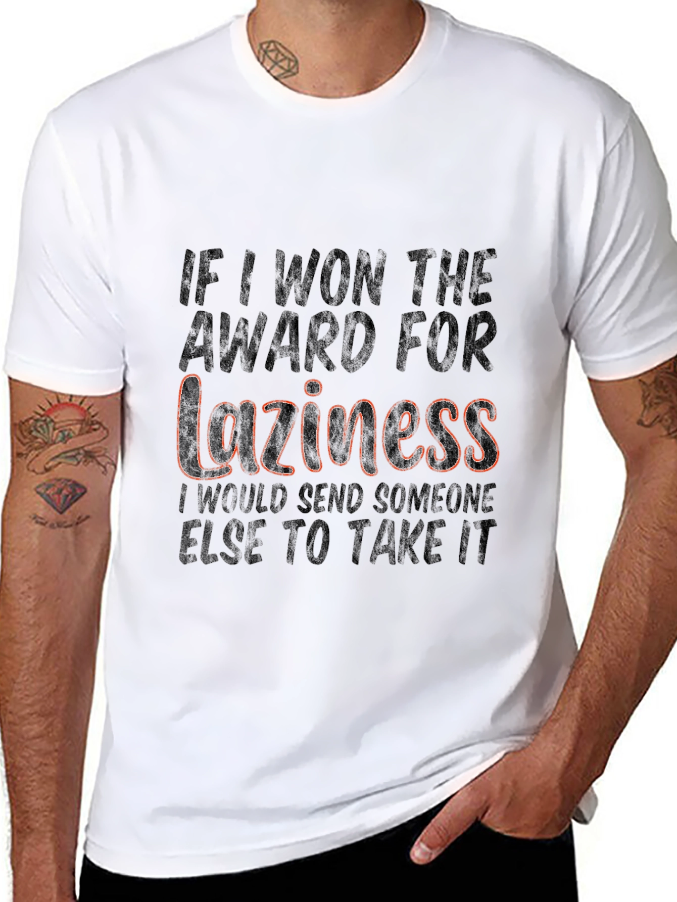 Laziness Award T-Shirt Funny Sarcastic Tee