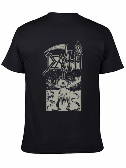 Death Metal Band Tee - Black Graphic Print Shirt