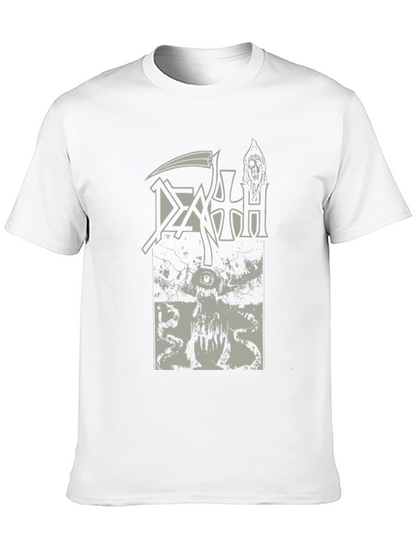 Death Metal Band Tee - Black Graphic Print Shirt