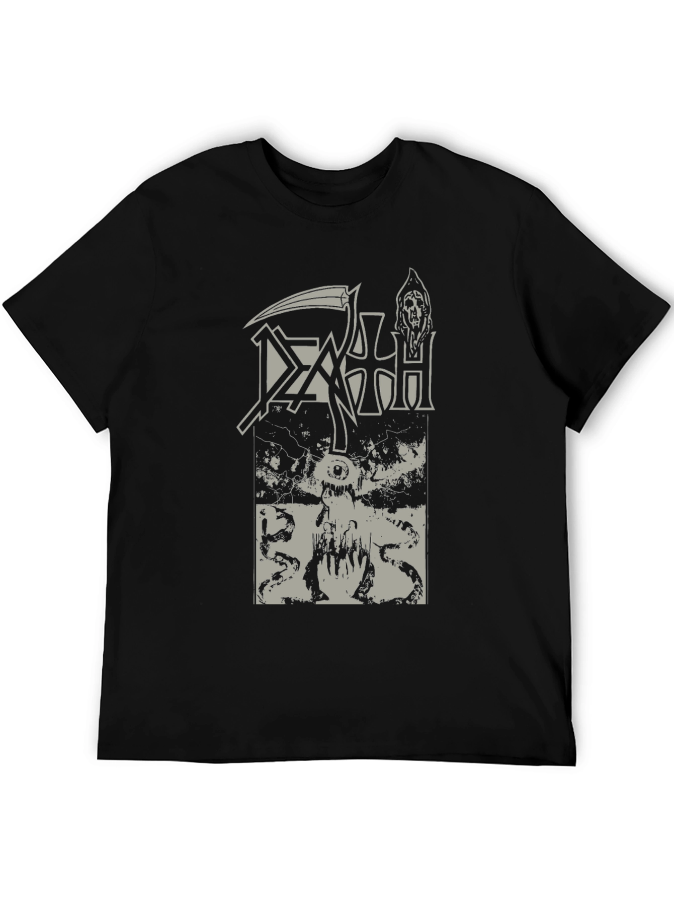Death Metal Band Tee - Black Graphic Print Shirt