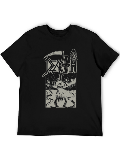 Death Metal Band Tee - Black Graphic Print Shirt
